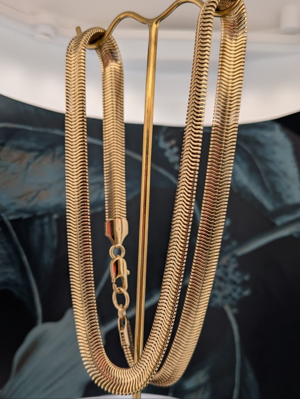 18K Gold Snake Chain Stainless Steel Tether 20"